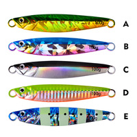 Leurre métallique lumineux OEM pour pêche en mer, leurre dur artificiel imprimé, coulant longue distance, 40g/60g, sans hameçons