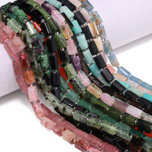8-11MM Natural Stone Cylindrical <strong>Emerald</strong> Yellow Crystal Moonstone Spacer <strong>Beads</strong> for Jewelry Making DIY Necklace Accessories - Product Image 2