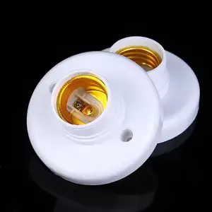 Bombilla LED E27 carcasa de plástico base redonda E27 lámpara de plástico Salida de terminal exterior Europa E27 portalámparas de cerámica