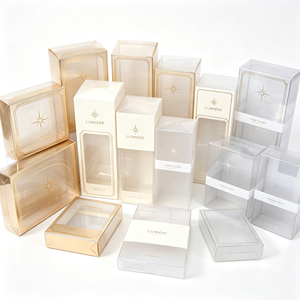 Boîte pliable personnalisée en PET noir mat pour cosmétiques, parfums, accessoires électroniques, présentoir cadeau, lot en gros - Product Image 1