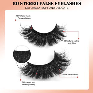 7 Pares de Pestañas de Visón 8D, Hechas a Mano, Rizadas y Voluminosas, Reutilizables, Estilo <span class=keywords><strong>Ojo</strong></span> de Gato, Paquete para Venta al Por Mayor - Product Image 3