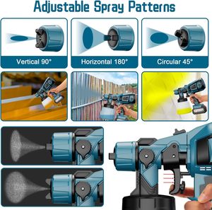 Pulvérisateur de <span class=keywords><strong>peinture</strong></span> <span class=keywords><strong>sans</strong></span> air électrique au lithium <span class=keywords><strong>sans</strong></span> <span class=keywords><strong>fil</strong></span> Offre Spéciale avec tasse de 800ml et ensemble d'outils de bricolage à pression de 300 psi avec source de batterie - Product Image 6