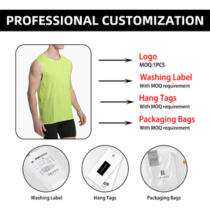 Singlet d'entraînement d'été en gros pour hommes, personnalisé, sans couture, respirant, en maille, séchage rapide, léger, veste de <span class=keywords><strong>course</strong></span> pour marathon - Product Image 2