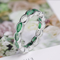 Bagues empilables intelligentes pour femmes en argent sterling 925 plaqué or blanc 18 carats avec zircone 5A, fabrication Seven.A