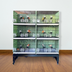Lồng chim kim loại xếp chồng được để nhân giống - Lồng chim vẹt lớn, chắc chắn với khay có thể tháo rời, dành cho chim chiền chiện, chim tình yêu - Product Image 1