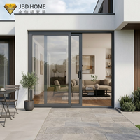 Porte coulissante en aluminium à rupture de pont thermique sur mesure, système d'économie d'espace, moderne, pour intérieur, extérieur, salon, balcon