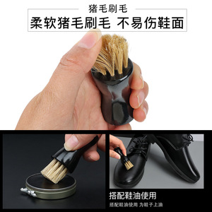 Brosse à cirer les chaussures en bois massif avec poils en bois et manche en arc pour le nettoyage et l'entretien des cuirs - Product Image 5