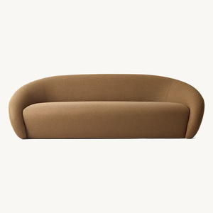 RH <span class=keywords><strong>REYNA</strong></span> Ensemble de canapé de luxe moderne incurvé à trois places en tissu beige pelucheux pour salon, appartement et centre commercial - Product Image 2