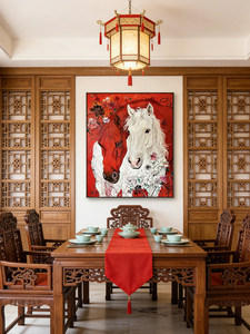 Nuovo Quadro Decorativo Cinese 2026 con <span class=keywords><strong>Cavallo</strong></span>, Dipinto Artistico da Ingresso, Cornice in Legno e Lega <span class=keywords><strong>di</strong></span> Alluminio, Finitura Opaca - Product Image 4