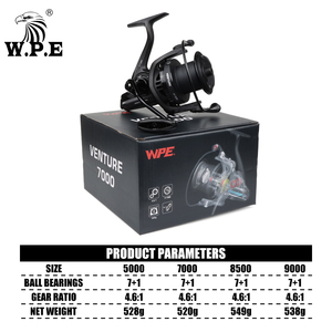 Nouveau moulinet de pêche spinning W.P.E Factory VT 4.6:1 7+1 <span class=keywords><strong>BBs</strong></span> 5000/7000/8500/9000 pour la pêche à la carpe - Product Image 3