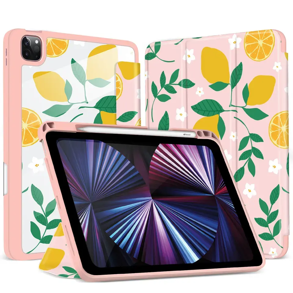 NEW Hot Selling OEM Floral Tri-fold Holder Leather Tablet Case For iPad Mini With Pencil Shockproof Tablet Cover For iPad 11 Pro