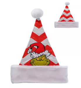 グリンチマス 大人用 クリスマス サンタ帽子スーツ コスチューム用 16インチ サンタハット パーティーコスチューム または クリスマスデコレーション - Product Image 3