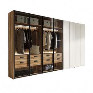 Armario de Madera de Teca Sólida al por Mayor con Diseños Modernos, Tocador Integrado para Dormitorio, Muebles para el Hogar para Uso en Apartamentos - Product Image 3