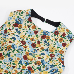Ensemble gilet et jupe personnalisé à motif floral <span class=keywords><strong>pour</strong></span> femme, veste sans manches dos nu, crop top à nœud papillon et jupe, été - Product Image 5