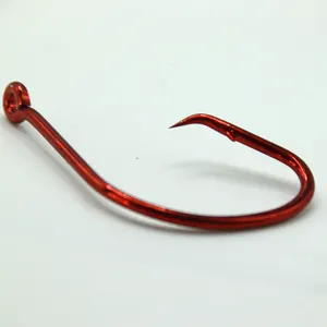 10/0 9/0 8/0 Red Super Offset Hook Catfish Fishing Circle Hook With Plastic Box