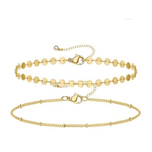 Soldes d'été : Bracelets de cheville et bracelets superposés en or 14 carats avec breloques, tendance pour femme, bijoux de plage et de surf - Product Image 6