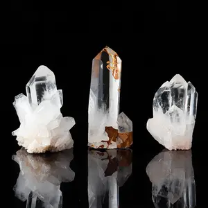 Superventas, espécimen de piedra de racimo de cuarzo de cristal de roca transparente Natural para decoración del hogar, cristales curativos, puntos Druzy