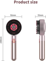 Peigne électrique de massage du cuir chevelu 2 en 1 pour la croissance des cheveux, épurateur intelligent du cuir chevelu avec applicateur d'huile