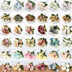 Fleurs Artificielles en Gros pour Décoration de Mariage : Bouquet de Roses Artificielles en Soie, Fleurs en Soie Épanouies - Product Image 3