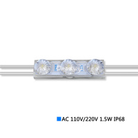 Module LED miniature de haute qualité AC sans perte de signal 1,5W 3 LED SMD 3030 avec lentille, étanche IP68, 110V 220V pour enseignes