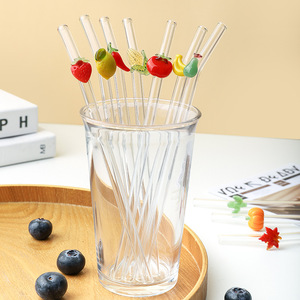 Accesorios de Pajitas de Vidrio Reutilizables, Ecológicas y de la Serie Otoño para Bebidas en Vasos de Bar, Empaquetado al por Mayor - Product Image 3