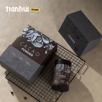 Tianhui Vente en gros de boîtes rondes hermétiques en métal avec double couvercle pour l'emballage de poudre de cacao et de grains de café