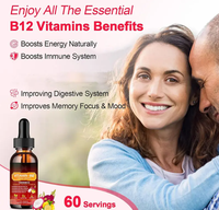 Gouttes liquides de vitamine B12 à marque privée OEM/ODM, supplément de méthylcobalamine pour adultes, non destiné aux femmes enceintes ou aux nouveau-nés