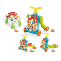 Baohan bébé jouets 5 en 1 marchette activité apprentissage Table Anti-renversement chariot monter sur jouets enfant Scooter poussette avec roues