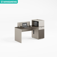 Estación de Trabajo de Oficina Moderna y Minimalista, Muebles de Oficina, Escritorio de Oficina con Estantes de Almacenamiento y Divisores