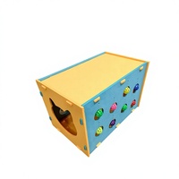 Lit pour chat en feutre avec jouet interactif clochette Peek-a-Boo - Fournitures pour animaux de compagnie en gros