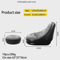 Ensemble de canapé pouf gonflable moderne et tendance pour loisirs, lit inclinable pliable d'extérieur, siège moelleux, tabouret Tatami, chaise de chambre