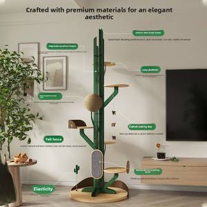 Condominio per Gatti Nordico a Forma di Cactus, 6 Livelli, in Sisal, Grande, Artistico, in Legno Massello, Ecologico, Moderno, Salvaspazio, per Soggiorno, Albero per Gatti 201cm, in Cartone - Product Image 3
