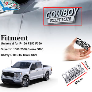 3d מכונית מדבקות קאובוי מהדורה כרום סמל המכונית האחורי הצד האחורי הדלת הפנדר בנדר פגוש תג מתכת מדעוני עבור f250 silverdo - Product Image 2