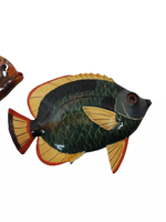 Figurine de poisson ange tropical vintage, décoration murale, peinte à la main, finition brillante, poisson mignon, ornement mural créatif