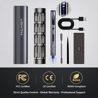 Destornillador Eléctrico de Precisión ES1, 60 Puntas S2, 3.7V Inalámbrico USB-C, 4 Niveles de Torque, Pantalla LED LCD, FCC CE ROHS, para Reparación de Teléfonos y PC