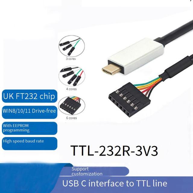 TTL-232R-3V3 TTL-232R-5V Type c to TTL Serial Converter Cable FTDI Chipset FT232RL TYPE-C to 3.3v TTL UART Serial Download Cable