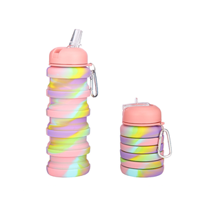 Bouteille d'eau en silicone sans BPA de 500 ml, type à pression, pour les activités de plein air et la rentrée scolaire, écologique pour la randonnée et les enfants - Product Image 3