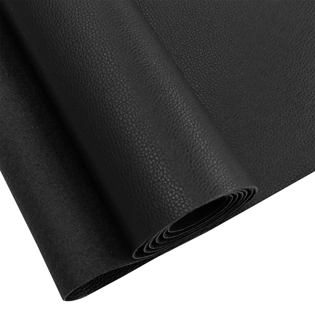 Tissu en Faux cuir noir de 17.7x53 pouces, rembourrage en vinyle souple, parfait pour la décoration de meubles en cuir