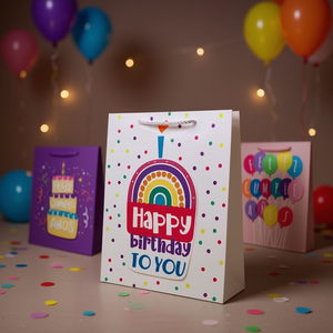 Sac cadeau d'anniversaire Party Love 18x24x8.5cm en carton pour les fêtes et les célébrations - Product Image 2