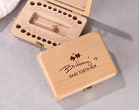 Boîte à dents en bois rectangle pour filles et garçons Boîte à dents en bois photo Boîte de rangement pour dents perdues pour enfants
