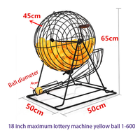 Machine à Bingo Métallique Surdimensionnée 600 Boules Manuelle 18 Pouces Machine à Loterie Marqueurs de Bingo Jeux de Société Réutilisables Écologiques