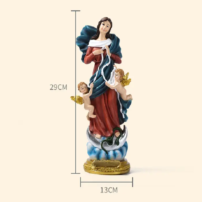 Venta caliente de la resina y la Virgen María religioso recuerdo Iglesia decoración cristiana de regalo casa ornamento ESTILO DE EUROPA