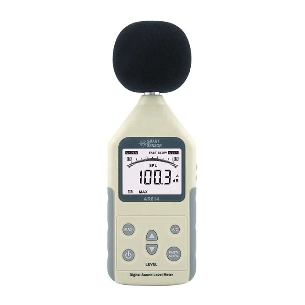 스마트 센서 AR814 디지털 사운드 레벨 측정기 소음 측정기 30 ~ 130dB 31.5HZ ~ 8.5KHZ 데시벨 측정기 소음 측정기 캐리 박스