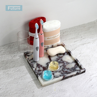 Marbre de luxe Calactta Viola pour plateau de service carré pour bijoux fruits secs salle de bain agréments-assiettes pour la décoration intérieure