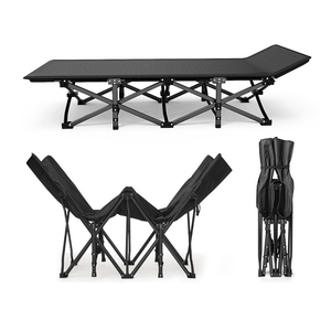 <span class=keywords><strong>Lit</strong></span> de camp pliant en métal robuste <span class=keywords><strong>lit</strong></span> de couchage extérieur de construction solide pour la plage randonnée voyage large conception respirante Style moderne - Product Image 4