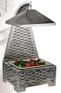 Calentador de Alimentos de Acero Inoxidable de Alta Gama con Tapa Dorada Martillada, 6L, a Base de Alcohol, para Hoteles y Restaurantes de Lujo, para Chefs Ejecutivos - Product Image 2