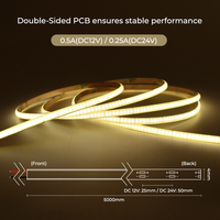 VH SMART LIGHTING Bande lumineuse LED COB flexible professionnelle étroite 12V 24V 4mm pour la décoration commerciale et résidentielle