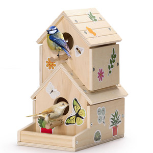 Kit <span class=keywords><strong>Wood</strong></span> Bird House inacabado para crianças para construir e pintar madeira Bird House Outdoor - Product Image 1