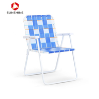 Chaise d'extérieur moderne en métal zéro gravité, chaise de plage pliable Web avec ceinture PE
