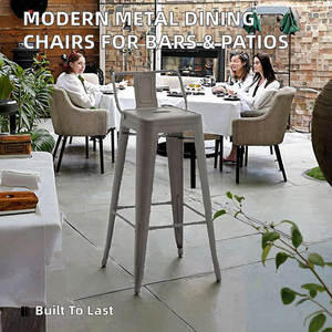Sillas de Comedor de Metal Modernas y Tradicionales de Alta Calidad con Patas Altas para Hogar, Bar, Hotel, Restaurantes al Aire Libre - Product Image 2